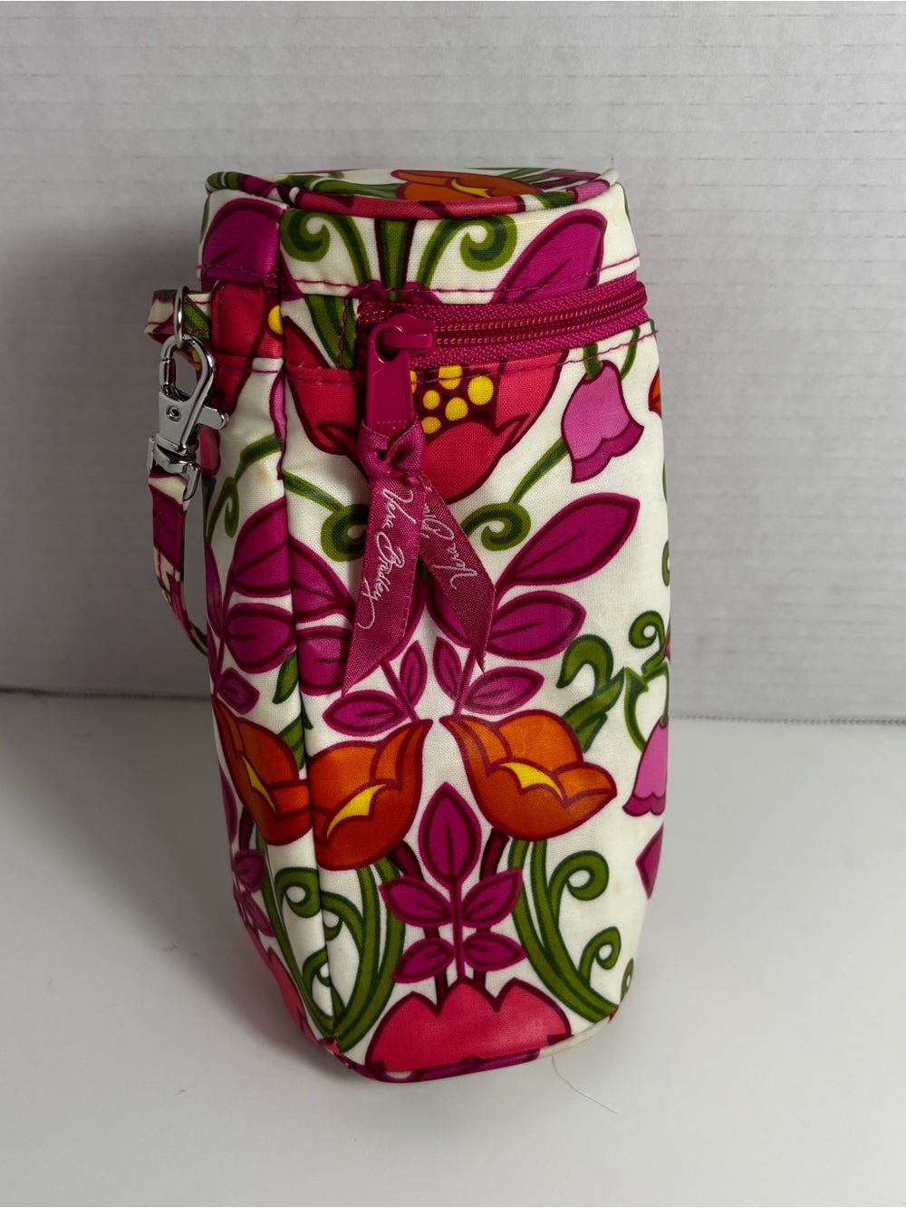 Vera Bradley Hot Pink & Orange Floral Bottle Pouch